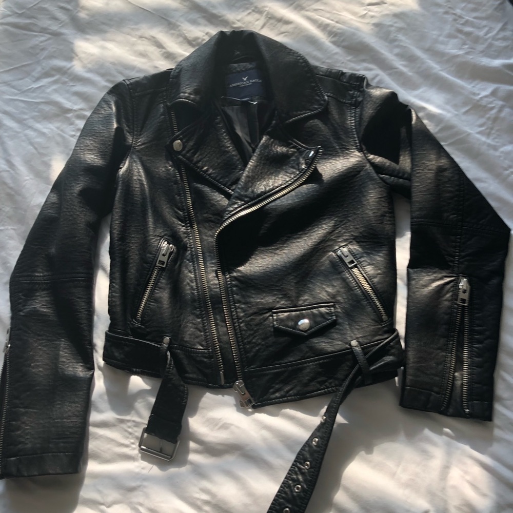 American Eagle faux leather moto jacket